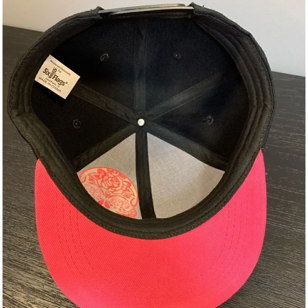 Six Flags Dia De Muertos Pink Skull Cap …